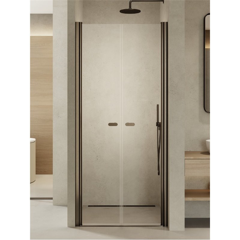 New Trendy New Soleo Gunmetal Brushed Drzwi wnękowe 2D U 90x195 Active Shield 2.0 - wahadłowe (D-0534A)