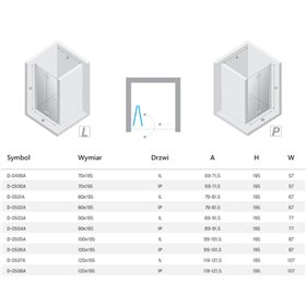 New Trendy New Soleo Copper Brushed Drzwi wnękowe 1D P 120x195 6mm Active Shield 2.0 - składane (D-0508A)