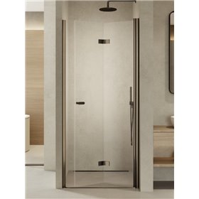 New Trendy New Soleo Gunmetal Brushed Drzwi wnękowe 1D P 80x195 6mm Active Shield 2.0 - składane  (D-0541A)