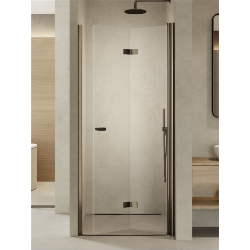 New Trendy New Soleo Gunmetal Brushed Drzwi wnękowe 1D L 100x195 6mm Active Shield 2.0 - składane  (D-0544A)
