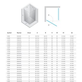 New Trendy New Soleo Copper Brushed Kabina prysznicowa 1D prostokątna U 80x120x195 - wspornik skośny (K-2292)