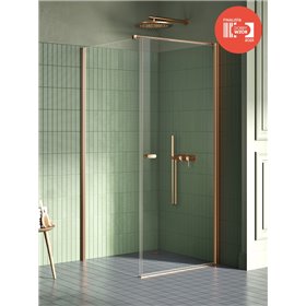 New Trendy New Soleo Copper Brushed Kabina prysznicowa 1D kwadratowa U 80x80x195 - wspornik równoległy (K-2288-WP)