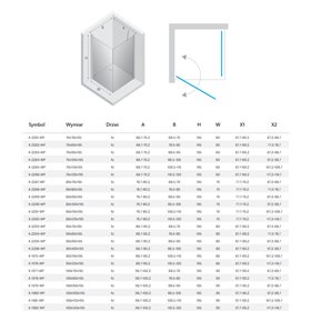 New Trendy New Soleo Copper Brushed Kabina prysznicowa 1D kwadratowa U 80x80x195 - wspornik równoległy (K-2288-WP)