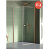 New Trendy New Soleo Copper Brushed Kabina prysznicowa 1D prostokątna U 80x100x195 - wspornik równoległy (K-2290-WP)