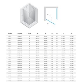 New Trendy New Soleo Gunmetal Brushed Kabina prysznicowa 1D prostokątna U 90x100x195 - wspornik skośny (K-2140)