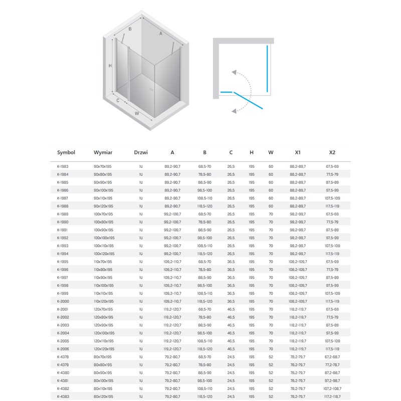 New Trendy New Soleo Copper Brushed Kabina prysznicowa 1D prostokątna U 100x70x195 Active Shield 2.0 (K-1989)