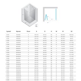 New Trendy New Soleo Gunmetal Brushed Kabina prysznicowa 1D prostokątna L 70x100x195 Active Shield 2.0 (K-2196)