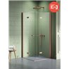 New Trendy New Soleo Copper Brushed Kabina prysznicowa 2D kwadratowa 90x90x195 Active Shield 2.0 (K-2085)