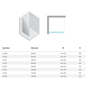 New Trendy New Soleo Copper Brushed Kabina prysznicowa walk-in U 90x195 Active Shield 2.0 (K-2103)