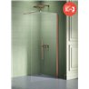 New Trendy New Soleo Copper Brushed Kabina prysznicowa walk-in U 60x195 Active Shield 2.0 - wspornik prostopadły  (K-2100-WP)