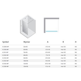 New Trendy New Soleo Copper Brushed Kabina prysznicowa walk-in U 100x195 Active Shield 2.0 - wspornik prostopadły (K-2104-WP)