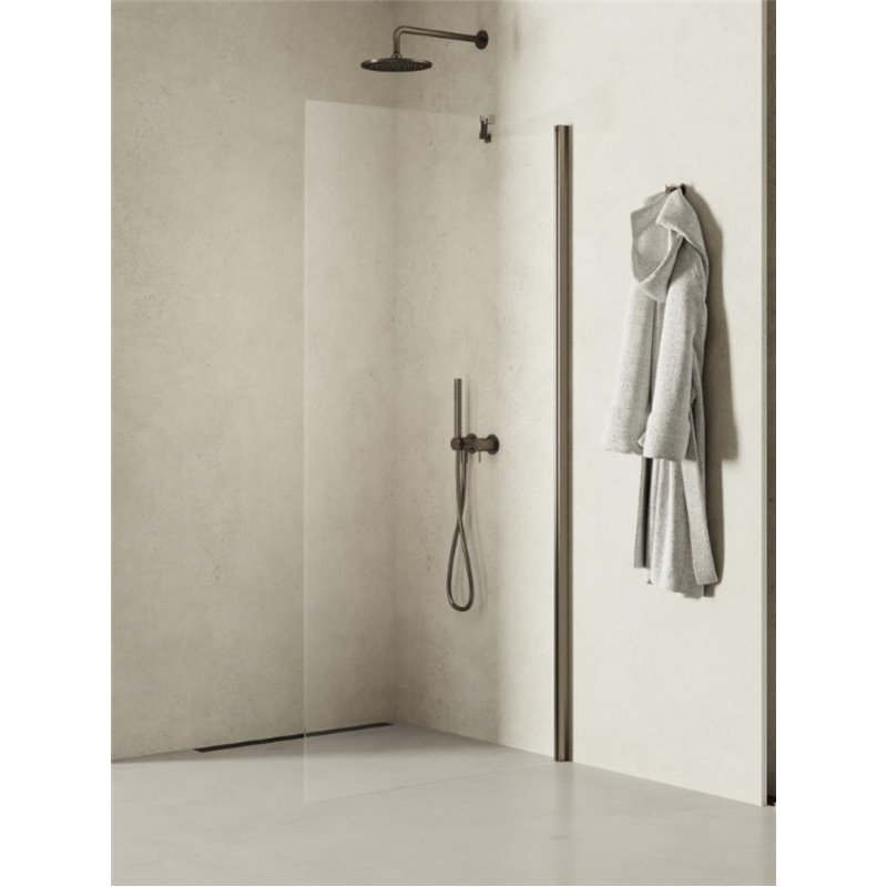 New Trendy New Soleo Gunmetal Brushed Kabina prysznicowa walk-in U 100x195 Active Shield 2.0 (K-2262)