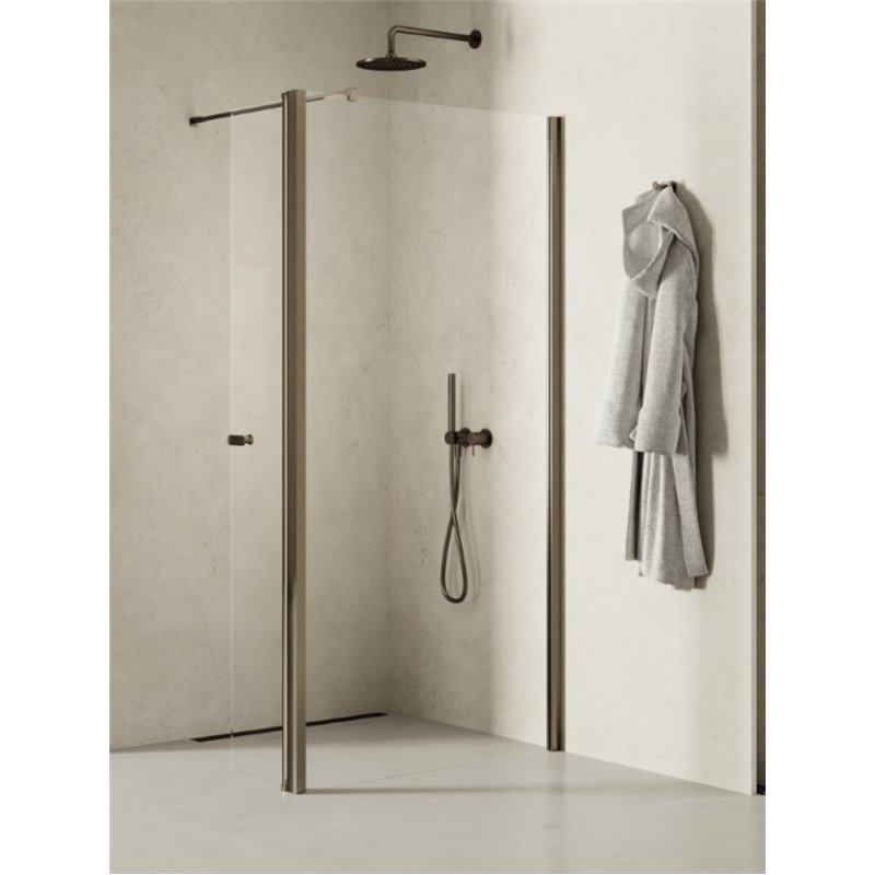 New Trendy New Soleo Gunmetal Brushed Kabina prysznicowa walk-in U 100x195 Active Shield 2.0  (K-2275)
