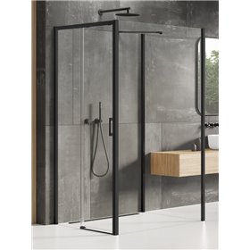 New Trendy Prime Black Kabina prysznicowa 1D prostokątna przyścienna L 120x90x200 Active Shield 2.0  (K-0974)