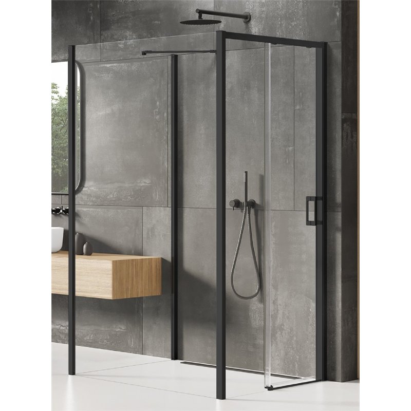 New Trendy Prime Black Kabina prysznicowa 1D prostokątna przyścienna P 120x90x200 Active Shield 2.0 (K-1354)