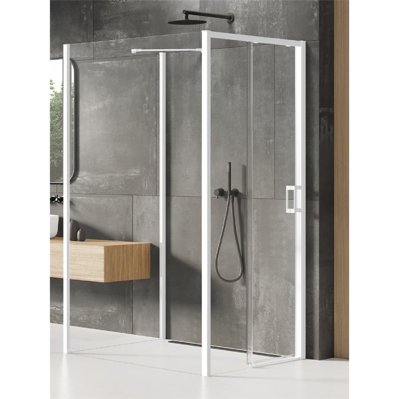 New Trendy Prime White Kabina prysznicowa 1D kwadratowa przyścienna L 100x100x200 Active Shield 2.0 (K-1415)
