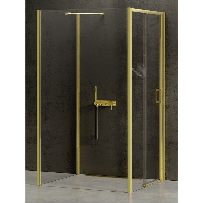 New Trendy Prime Light Gold Kabina prysznicowa 1D prostokątna przyścienna P 100x90x200 Active Shield 2.0 (K-1506)