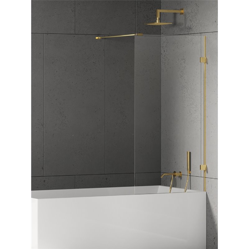 New Trendy Eventa Gold Shine Parawan nawannowy stały U 70x150 szkło czyste 8mm Active Shield 2.0 wsp. prostopadły (EXK-4894-WP)