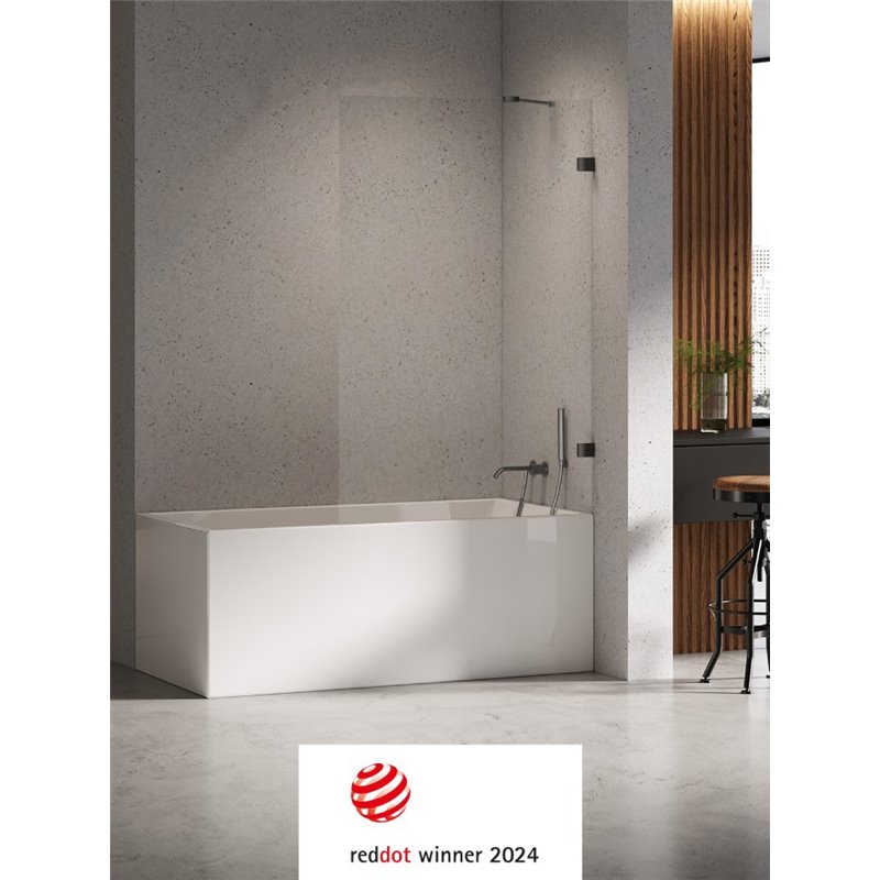 New Trendy Eventa Black Chrome Parawan nawannowy stały U 100x150 szkło czyste 8mm Active Shield 2.0  (EXK-5692)