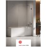 New Trendy Eventa Black Chrome Parawan nawannowy stały U 100x150 szkło czyste 8mm Active Shield 2.0  (EXK-5692)
