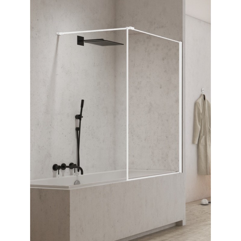 New Trendy New Modus White Parawan nawannowy stały U 70x150 Active Shield 2.0 - wzór ramka wsp. prostopadły (EXK-2349-WP)