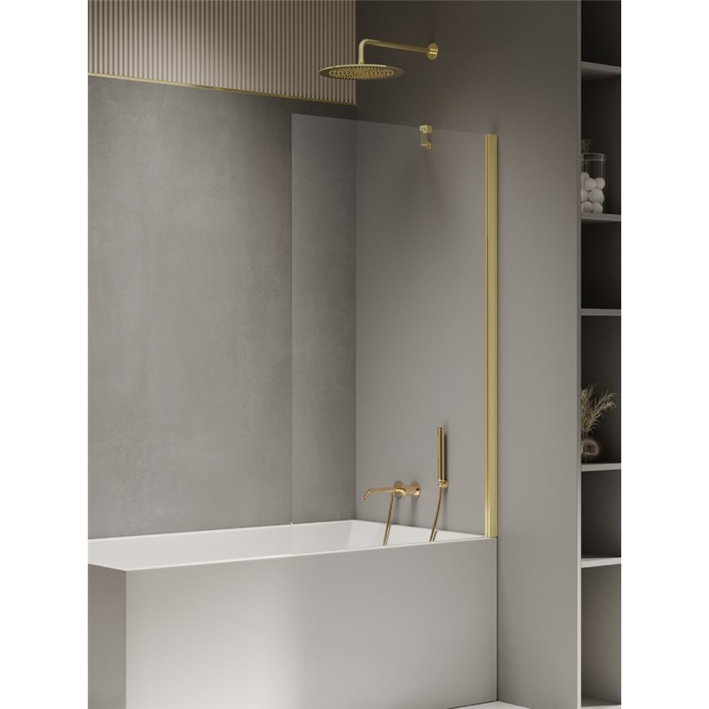 New Trendy New Soleo Light Gold Parawan nawannowy stały U 80x140 szkło czyste 6mm Active Shield 2.0 (P-0117)