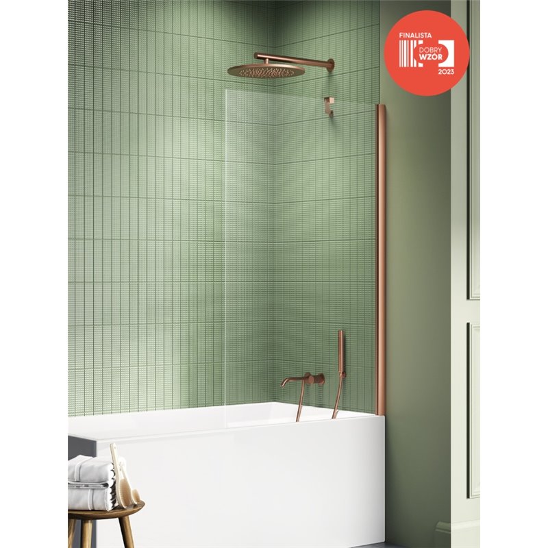 New Trendy New Soleo Copper Brushed Parawan nawannowy stały U 70x140 Active Shield 2.0 (P-0134)
