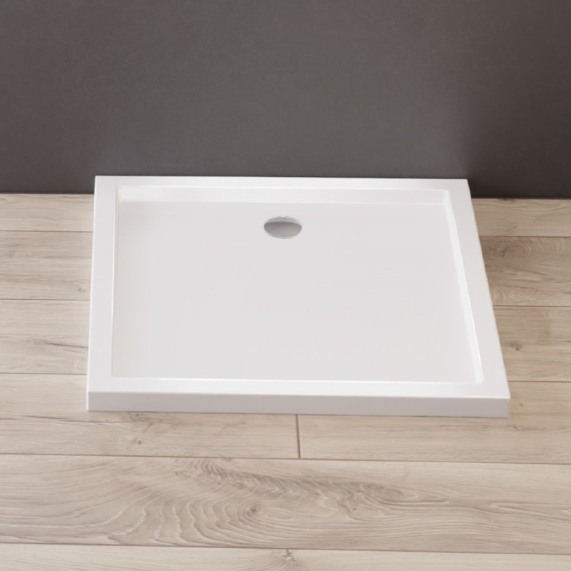 New Trendy Cantare Brodzik Posadzkowy Kwadratowy Biały 90x90 cm (B-0137)