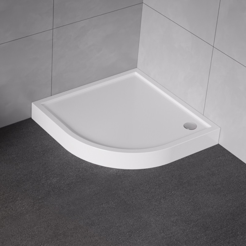 New Trendy Columbus Brodzik Zintegrowany Półokrągły Biały 90x90 cm (B-0410) Stelaż