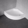 New Trendy Artus Brodzik Prysznicowy Półokrągły Biały 80x80 cm (B-0359)