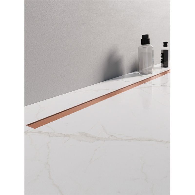 New Trendy Visio Slim Copper Odpływ Liniowy z rusztem szczotkowanym w kolorze miedzianym 60 cm (OL-0096)