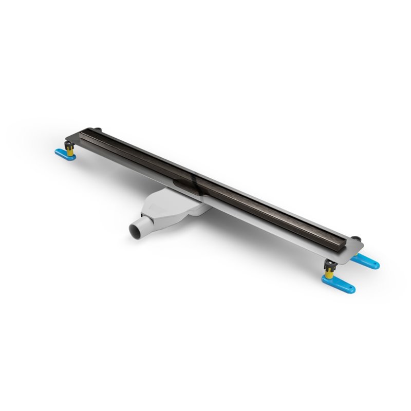 New Trendy Visio Slim Copper Odpływ Liniowy z rusztem szczotkowanym w kolorze gunmetal 60 cm (OL-0091)