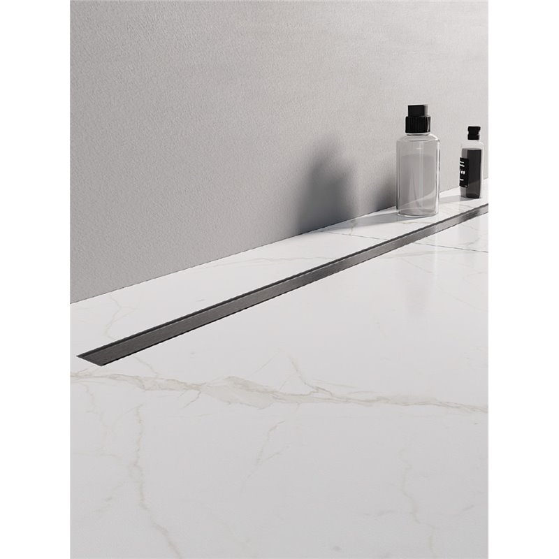 New Trendy Visio Slim Copper Odpływ Liniowy z rusztem szczotkowanym w kolorze gunmetal 60 cm (OL-0091)