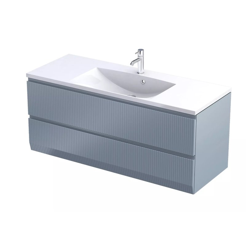 Oristo Brylant szafka podumywalkowa dwie szuflady 120 cm szaroniebieski mat ryflowane fronty (OR36-SD2S-120-16R)