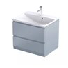 Oristo Brylant szafka z umywalką Amelia dwie szuflady 60 cm szaroniebieski mat ryflowane fronty (OR36-SD2S-60-16R+UME-AM-60-92)