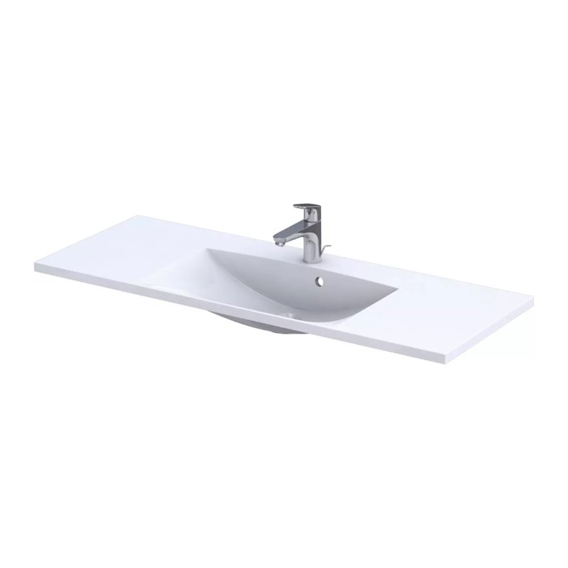 Oristo Brylant szafka z umywalką Amelia dwie szuflady 120 cm szaroniebieski mat ryflowane fronty (OR36-SD2S-120-16R+UME-AM-120-9