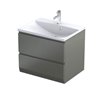 Oristo Brylant szafka z umywalką Amelia dwie szuflady 60 cm oliwkowy mat ryflowane fronty (OR36-SD2S-60-17R+UME-AM-60-92)