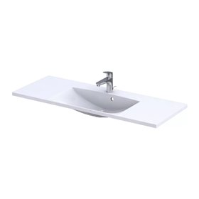 Oristo Brylant szafka z umywalką Amelia dwie szuflady 120 cm ceglany mat ryflowane fronty (OR36-SD2S-120-19R+UME-AM-120-92-C)