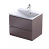 Oristo Brylant szafka z umywalką Amelia dwie szuflady 60 cm mokka mat ryflowane fronty (OR36-SD2S-60-21R+UME-AM-60-92)
