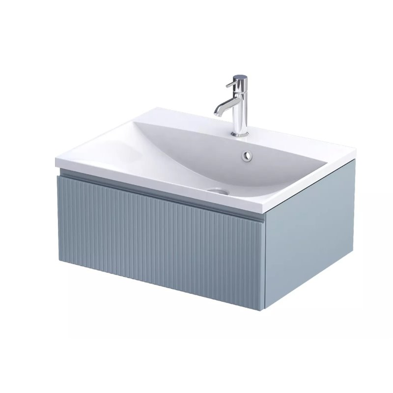 Oristo Brylant szafka podumywalkowa jedna szuflada 60 cm szaroniebieski mat ryflowane fronty (OR36-SD1S-60-16R)