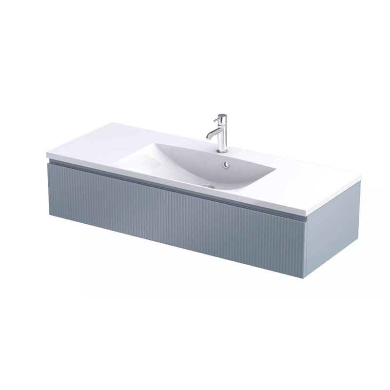 Oristo Brylant szafka podumywalkowa jedna szuflada 120 cm szaroniebieski mat ryflowane fronty (OR36-SD1S-120-16R)