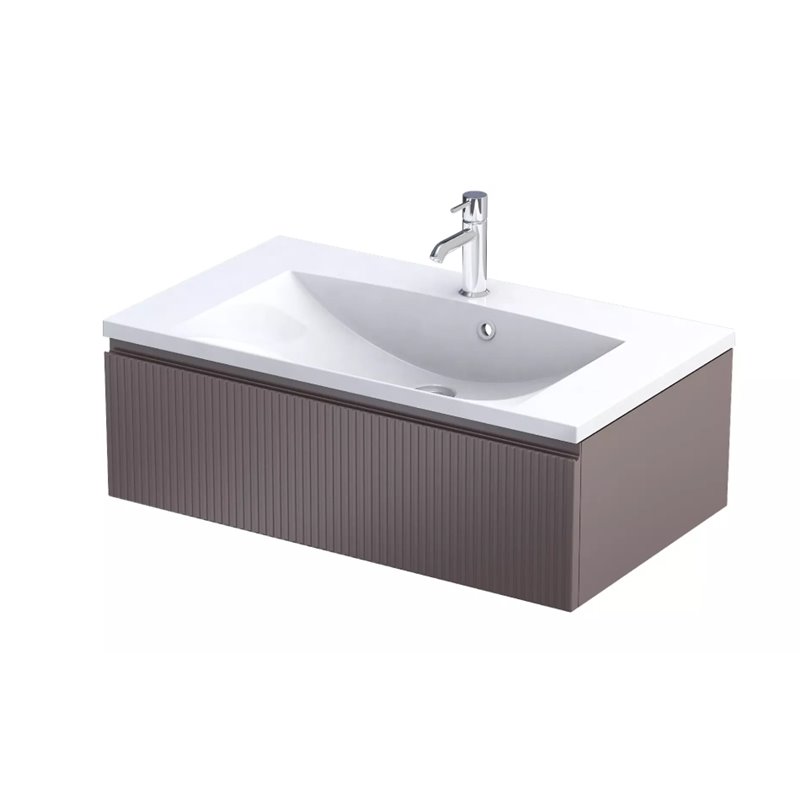 Oristo Brylant szafka podumywalkowa jedna szuflada 80 cm mokka mat ryflowane fronty (OR36-SD1S-80-21R)