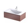 Oristo Brylant szafka z umywalką Cera jedna szuflada 80 cm ceglany mat ryflowane fronty (OR36-SD1S-80-19R+UME-CE-80-91)
