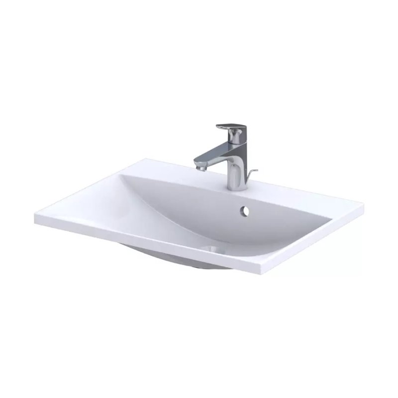 Oristo Brylant szafka z umywalką Amelia jedna szuflada 60 cm oliwkowy mat ryflowane fronty (OR36-SD1S-60-17R+UME-AM-60-92)