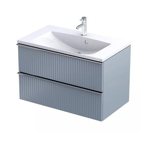 Oristo Etna Szafka Podumywalkowa 80 cm Dwie Szuflady Szaroniebieski Mat Ryflowany (OR52-SD2S-80-16R)