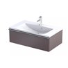 Oristo Etna Szafka Podumywalkowa Niska Mokka Mat Ryflowany + Umywalka Ceramiczna Cera 80 cm (OR52-SD1S-80-21R+UME-CE-80-91)
