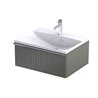 Oristo Etna Szafka Podumywalkowa Niska Oliwkowy Mat Ryflowany + Umywalka Konglomeratowa Amelia 60 cm (OR52-SD1S-60-17R+UME-AM-60