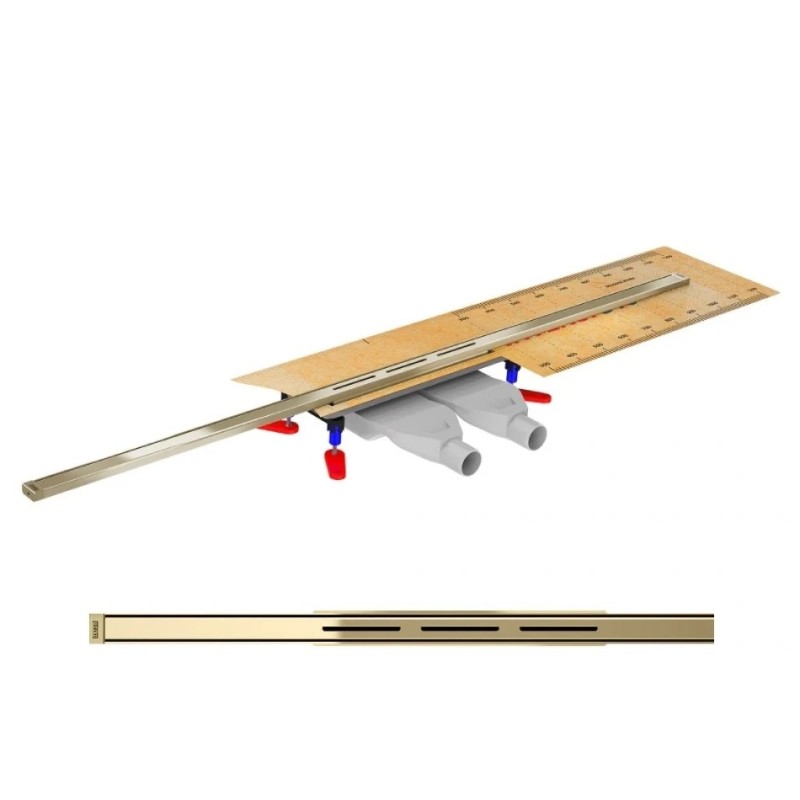 Wiper Intensi 316 Odpływ liniowy z podwójnym syfonem LAN Bright Gold 40 - 120 cm do docinania (500.0211.47.120)