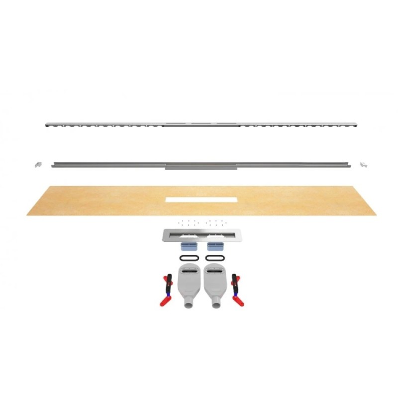 Wiper Intensi 316 Odpływ liniowy z podwójnym syfonem LAN Silver 40 - 150 cm do docinania (500.0211.31.150)