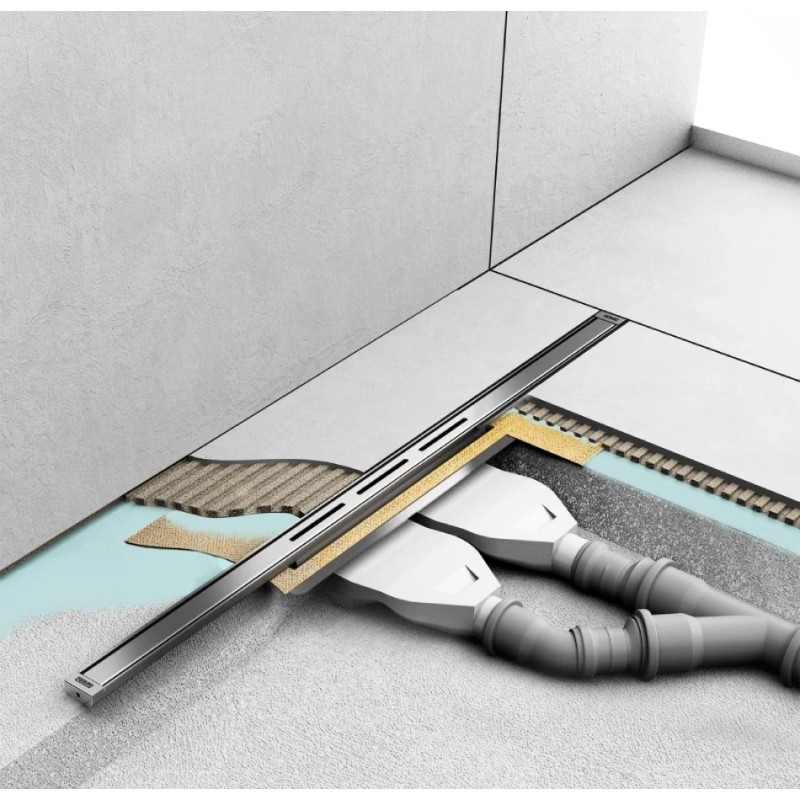 Wiper Intensi 316 Odpływ liniowy z podwójnym syfonem LAN Silver 40 - 150 cm do docinania (500.0211.31.150)